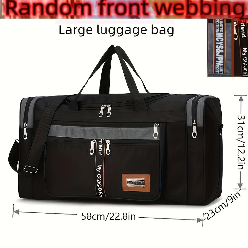 Large Capacity Multifunctional Nylon Luggage Bag Foldable Portable Travel Duffel for Men Business Trip Clothing Storage