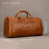 Natural Cowskin Travel Bags Waterproof Men's Leather Overnight Bag Handbag For Plane Luggage Men Male Weekend Bag Business 55cm