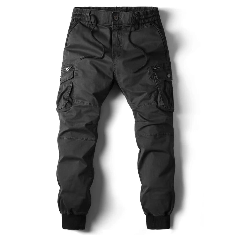 2024 New Cotton Men Cargo Pants Khaki Casual Men Tactical Joggers Cargo Multi-Pocket Fashions Black Army Trousers Work Wear
