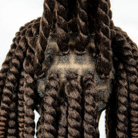 16" Full Lace Twisted Braided Wigs for Black Women Synthetic HD Lace Front Braids Wigs with Baby Hair Natural Lace Braiding Wigs