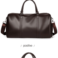 Retro New Short Trip Bag Large Capacity Sports Motorcycle Training Pu Waterproof Leisure Fitness Bag