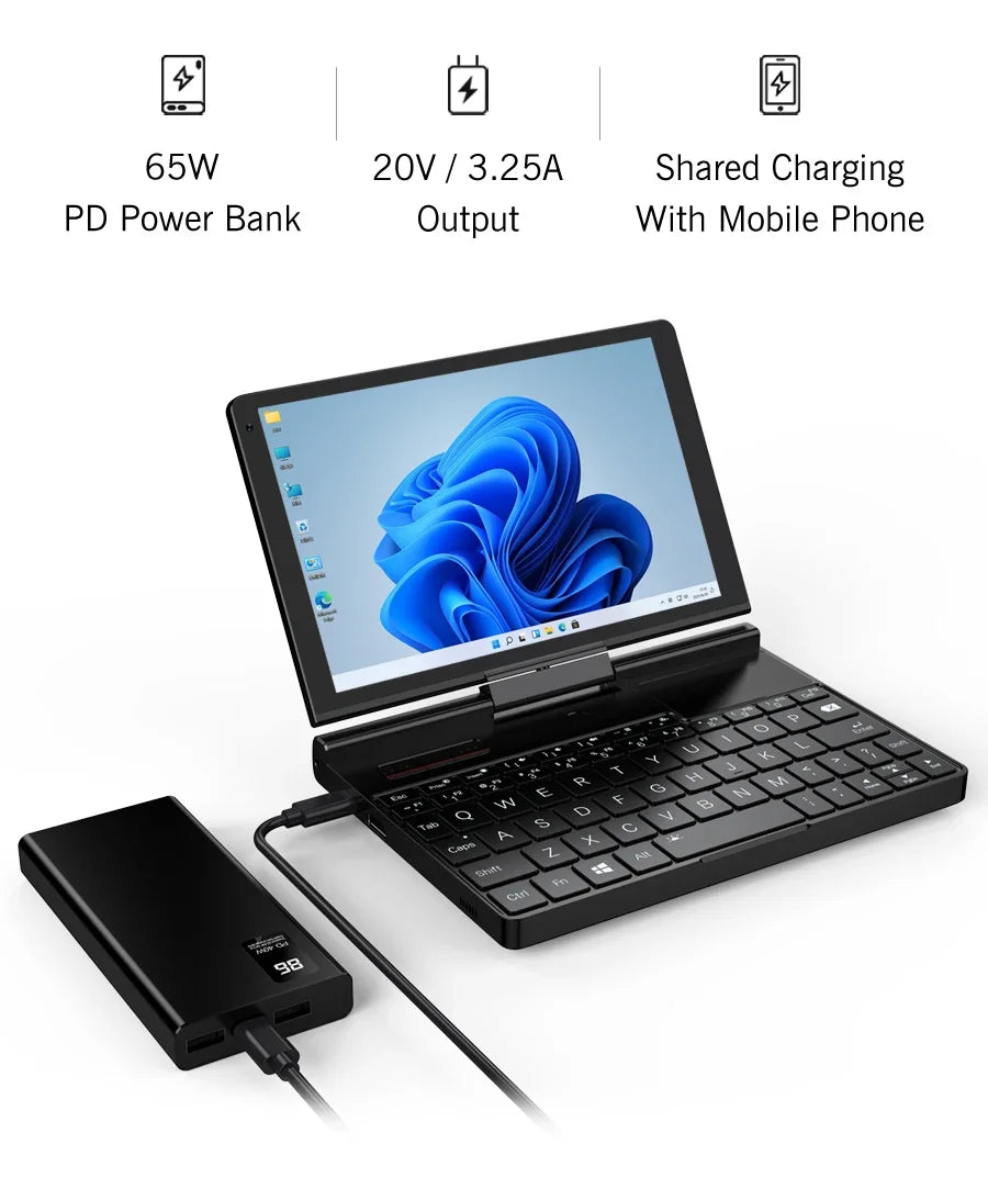 GPD Pocket 3 Intel pentium Gold 7505RAM 16GB RAM 12GB SSD Hard Disk Windows 11 Home Laptop Notebook Mini PC Touch Screen