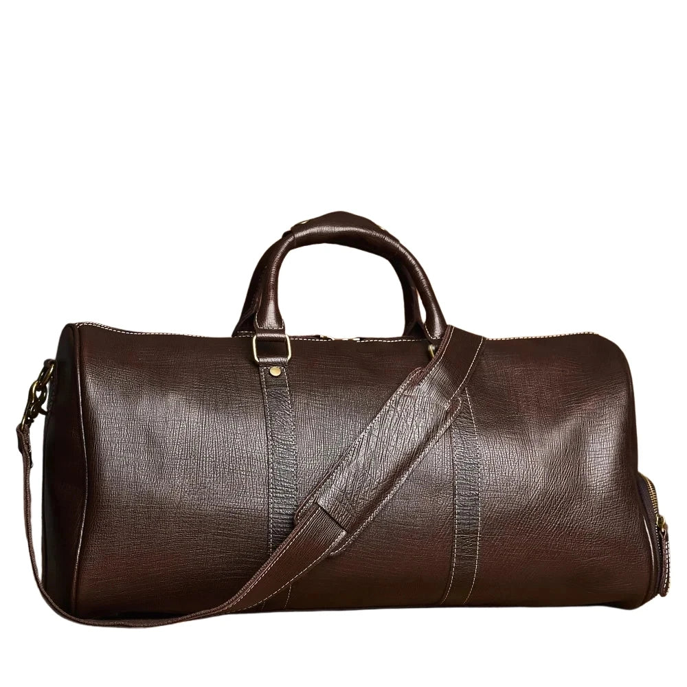 PHILI BULL Leather Men's Bags Vintage Travel  Duffle Bag Weekend Bag  Handbags  Messenger Bags Luggage Bag With Shoe Compartment