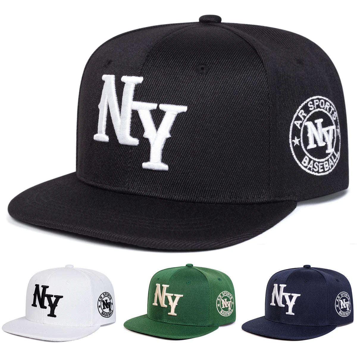 Unisex NY Letter Embroidery Hip-hop Hats Spring and Autumn Outdoor Adjustable Casual Baseball Caps Sunscreen Hat Sports Cap