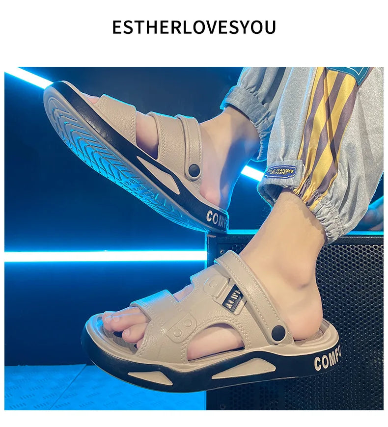 Summer Eva Sandals for Men Fashion Slippers Indoor Lightweight Soft Anti-slip Flats Men's Sandals Outdoor Beach Open-toe Sandals