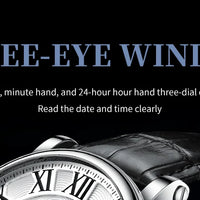 Fashion Mens Watches Top Brand Luxury Genuine Leather Strap Quartz Men's Watch Business Casual Date Chronograph Watch Men