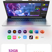 Gaming Laptop 16 Inch Intel Core I9-11900H 32 GB RAM 2TB SSD Fingerprint Unlock 8 Cores 16 Threads Wifi6 HD Camera DDR4 Computer