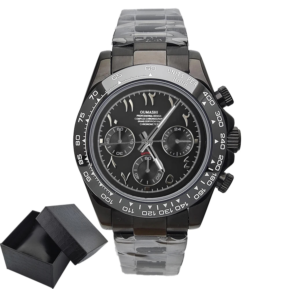 39.3mm VK63 Men's watch Arabian Dial customized Men's watch Luxury Quartz watch man VK63 Sport Chronograph Sapphire Glass watch