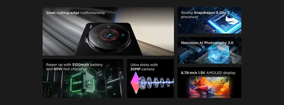 Nubia Z60S Pro Global Version 5G Android Cellphone Snapdragon 8 Gen 2 50MP Triple Camera 120Hz 6.78" AMOLED Screen NFC 5100mAh