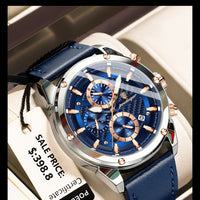 POEDAGAR Luxury Sports Man Wristwatch Military Quartz Men Watch Waterproof Luminous Chronograph Date Leather Men's Watches Reloj