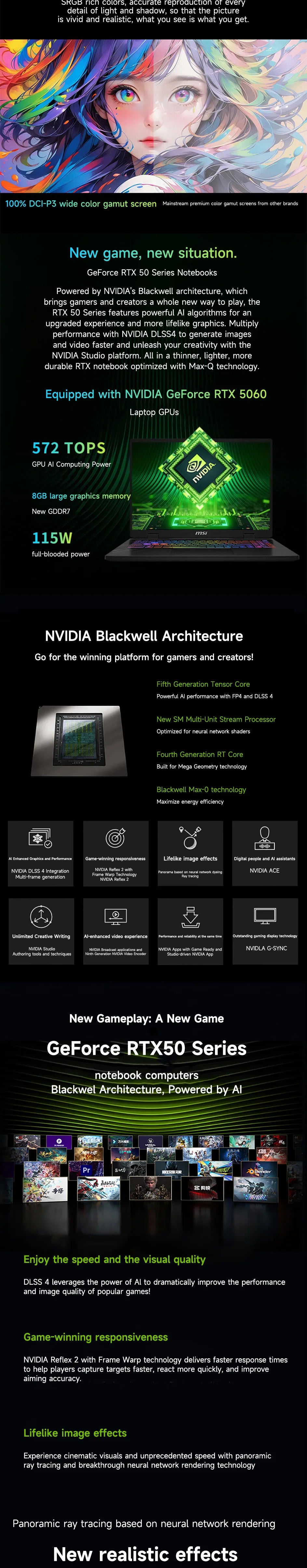 2025 MSI Crosshair A16 HX Gaming Laptop 16 Inch QHD 2.5K 240Hz IPS Screen Netbook AMD Ryzen R9-7945HX 32GB 2TB RTX5060 Notebook