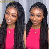 36'' Blonde Synthetic Long Cornrows Box Braided Full Lace Front Wig for Black Women Straight Lace Front Braiding Hair Wig
