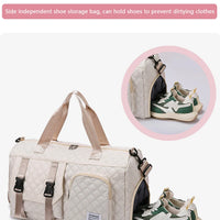 Durable Nylon Travel Duffle Bag, Portable Sports Gym Bag for Overnight Trips Shoulder Duffel Training Bag, Spacious Argyle