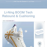 Li-Ning Men's WADE SHADOW 6V2 On Court Basketball Shoes BOOM Cushion Wearable Sport Shoes LiNing Stable Support Sneakers ABPV021