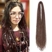 24 inch Synthetic Double Ended Dreadlock Extensions Brownish Blonde Fake Dreads Extensions Reggae Hippie Dreads for Women