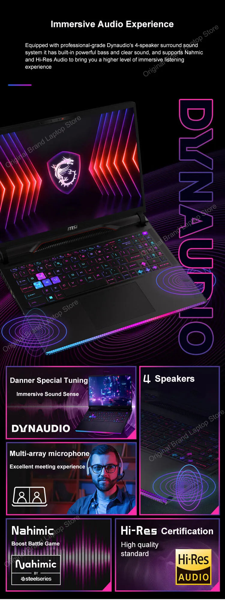 2024 MSI Raider GE68 HX Gaming Laptop 16 Inch 4K UHD 120Hz Mini LED Screen Notebook i9-14900HX 32GB 2TB RTX4080 Netbook Computer