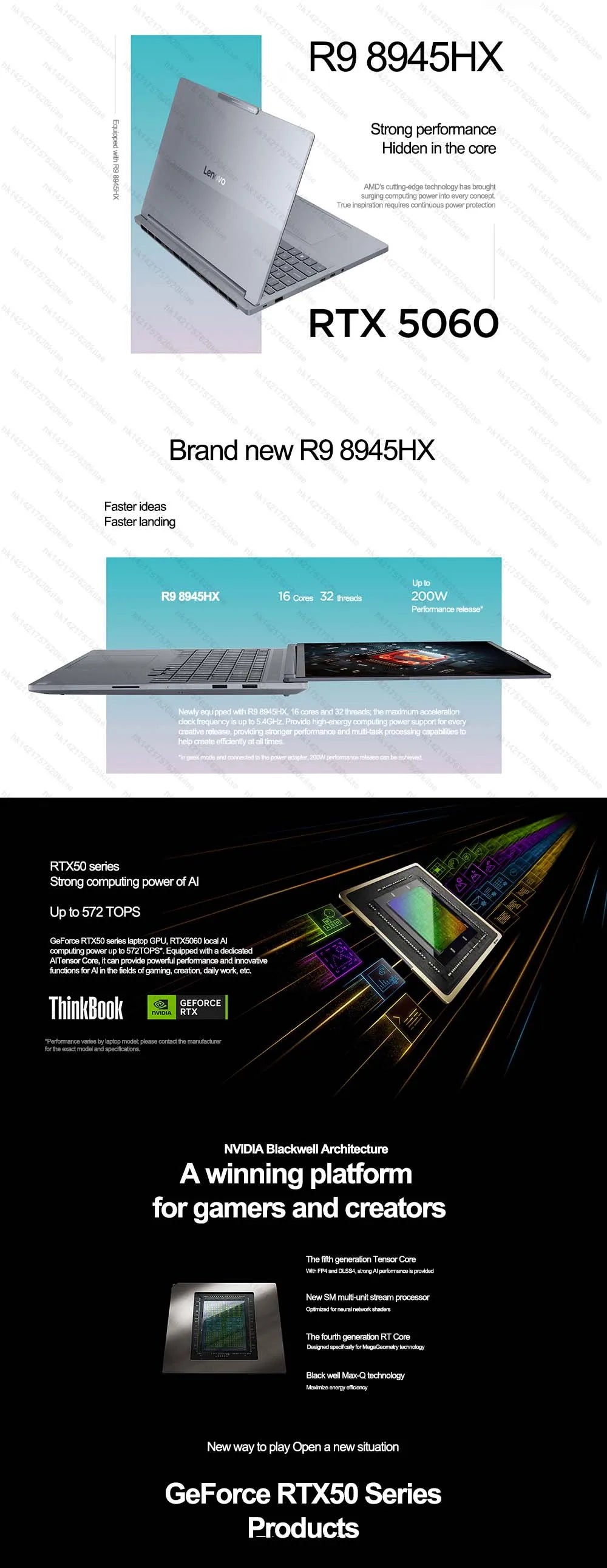 Lenovo NEW 2025 ThinkBook 16p AMD Ryzen9 8945HX RTX5060 16G/32G 1T 16" 2.5K IPS 240Hz Screen