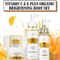AILKE Vitamin C Skin Care Set, with Lightening Body Lotion, Even Skin Tone Face Cream, Whitening Serum, Brightening Soap
