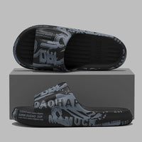 QYCKABY Fashion Printing Mens Slipper Trend Home Slides 2025 New Sandals Anti slip Cosy Soft Shoes Unisex Flip Flops Indoor Flat