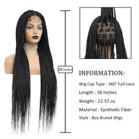36'' Blonde Synthetic Long Cornrows Box Braided Full Lace Front Wig for Black Women Straight Lace Front Braiding Hair Wig