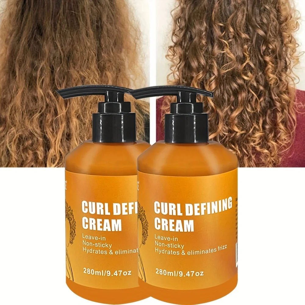 2 Pack GZE CURL DEFINING CREAM for Long Lasting Frizz Free Curls – Sulfate & Paraben Free Coconut Curling Cream