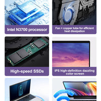15.6" Ultra Slim Laptop 16GB RAM 2TB SSD Intel N3700 Notebook Gamer  1920*1080  Display Office Study Computer PC Windows 11 Pro