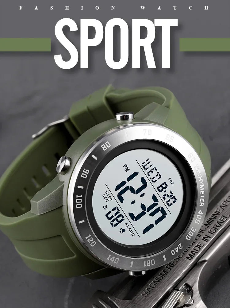 SKMEI 1524  2 Time LED Digital Wristwatches Mens Waterproof Chrono Count Down Male Hour montre homme Big Dial Sport Men Watch