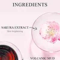 7pcs Japan Sakura Mud Face Mask Deep Cleansing Remove Blackheads Oil-Control Clay Mask Moisturizing Packs Facial Skin Care