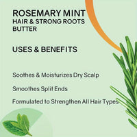 GZE Rosemary Mint Hair & Strong Roots Butter - Natural Hair Growth & Damage Repair Treatment for Stronger, Healthier Hair