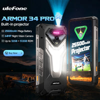 【World Premiere】Ulefone Armor 34 Pro 5G AI Rugged Phone 25500mAh Up to 32GB+512GB Built-in Projector 120Hz 6.95" NFC Smartphone