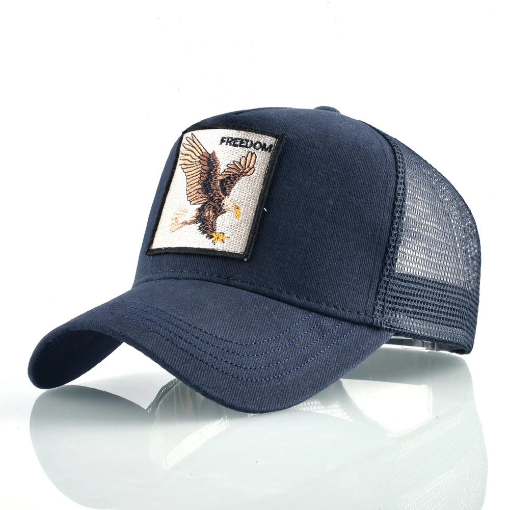 Fashion Trucker Caps With Embroidery Animals Patch Four Seasons Snapback Baseball Cap For Men Women Adjustable Visor Hat