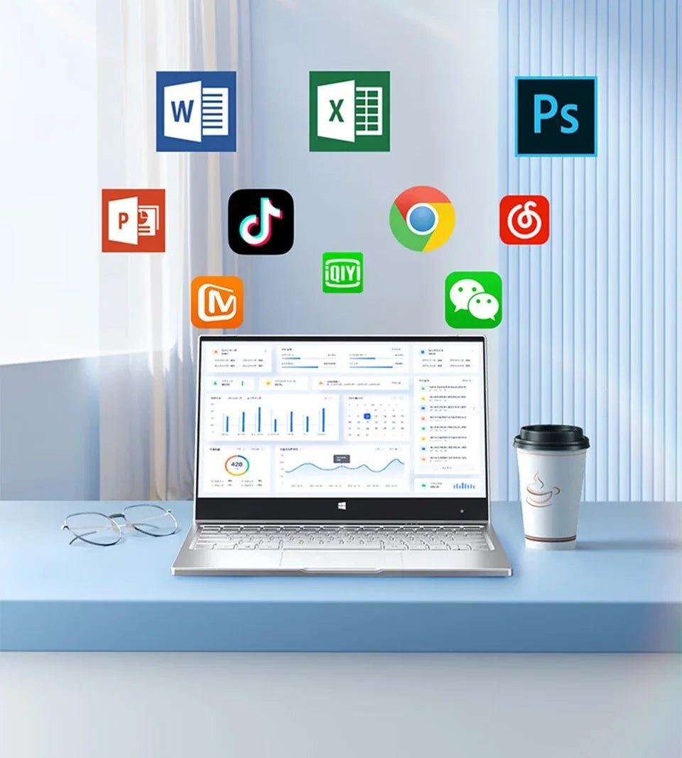 2 in 1 mini Laptop Computer Portable Touch Screen 11.6" Intel N4020 8GB 512GB Windows 11 Pro Office Learning Tablet PC Notebook