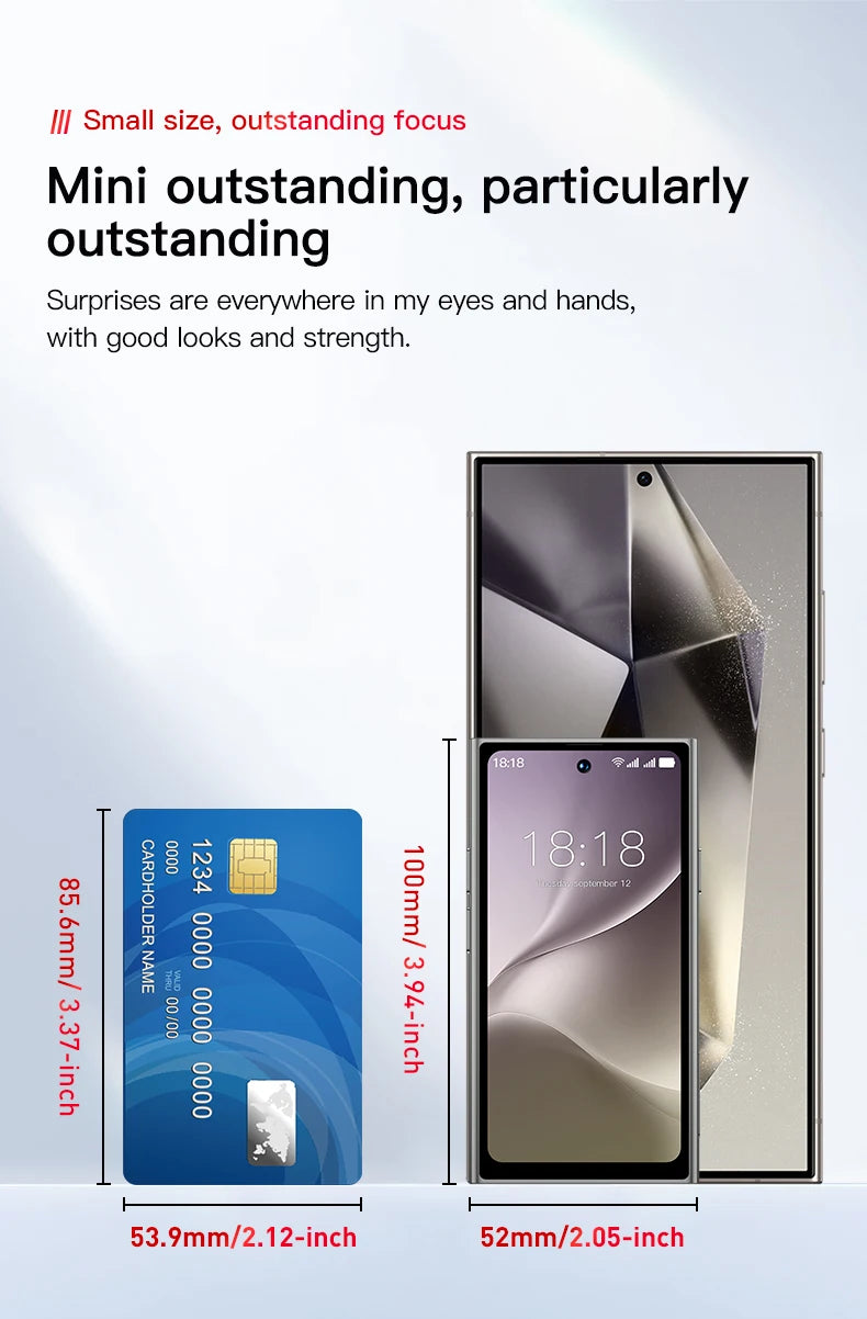 ONEMYTH S25 Pro 4.0" Mini Smartphone 2GB RAM 16GB ROM Android10.0 Face Recognition Unlock 2000mAh 3G Small Mobile Phone