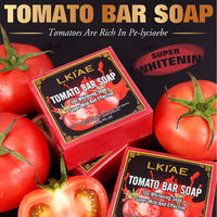 AILKE Organic Tomato Soap Bar, Lightening Skin, Deeply Clean, Exfoliate, Remove Dark Spots, Moisturizing, For Face and Body
