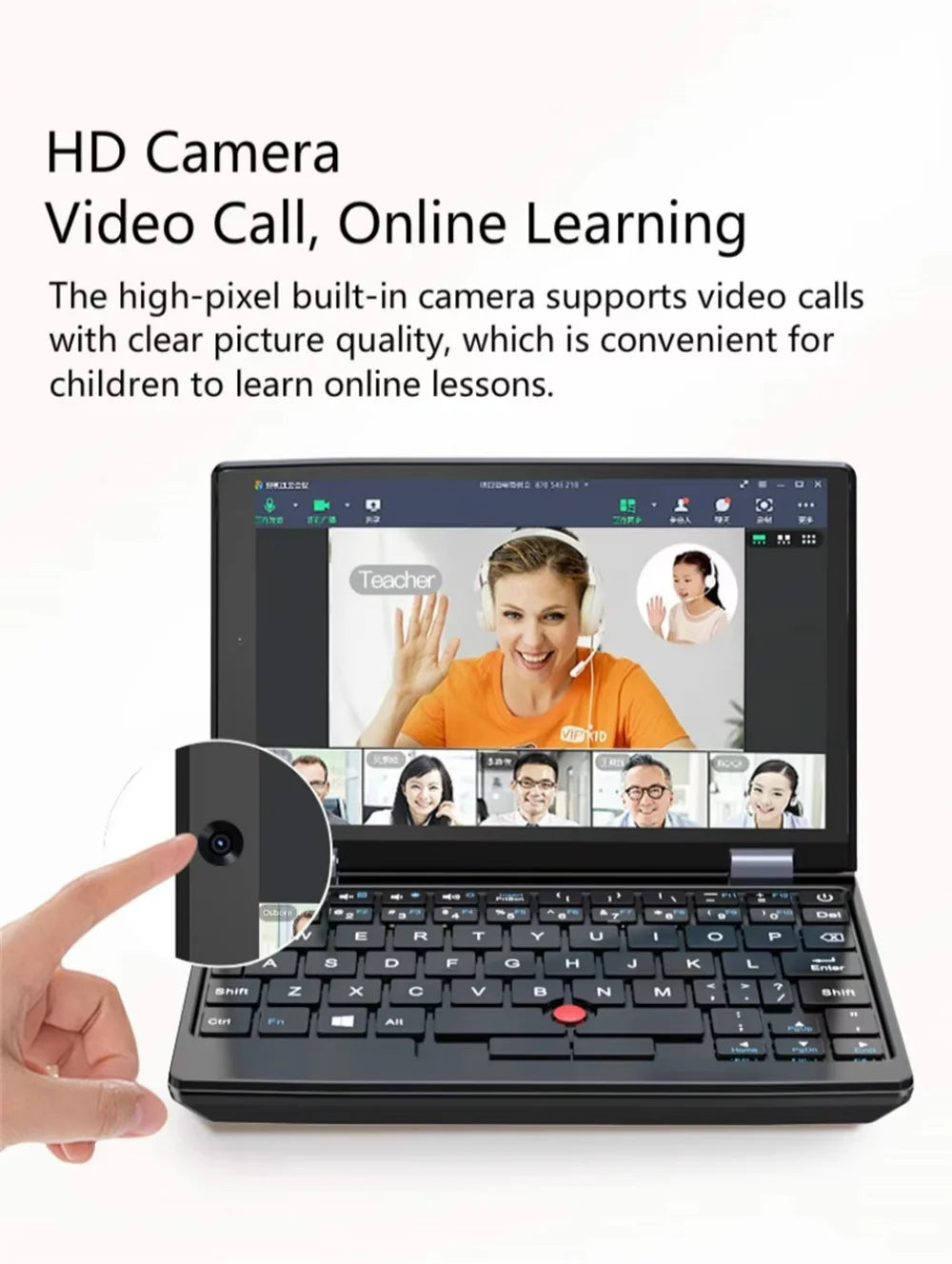 7 Inch Mini Laptop Intel N95 Notebook Touch Screen Portable Netbook Windows 11 Mini PC Micro Computer Bluetooth 4.2 16GB 1TB