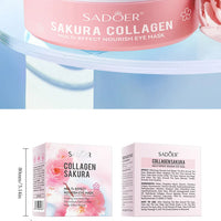 60pcs SADOER Sakura Collagen Eye Mask Anti Dark Circles Eyes Bags Removal Moisturizing Firming Eye Patches Skin Care for Eyes