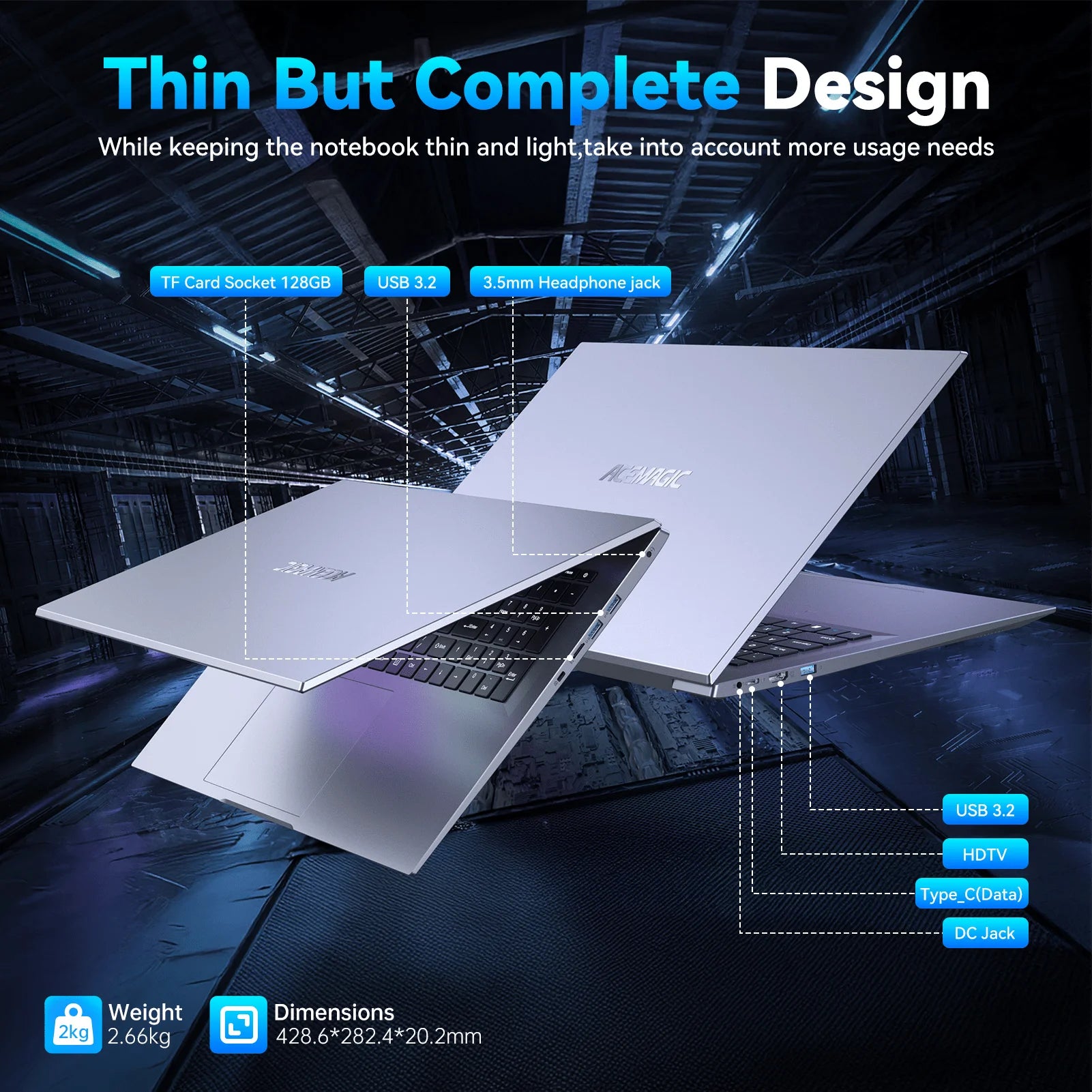 KAMRUI Laptop Computer 18.5" FHD 8000mAh Intel N150 Quad-Core Windows 11 PRO 16GB DDR4 RAM 512GB M.2 SSD WiFi5 Desktop Notebook