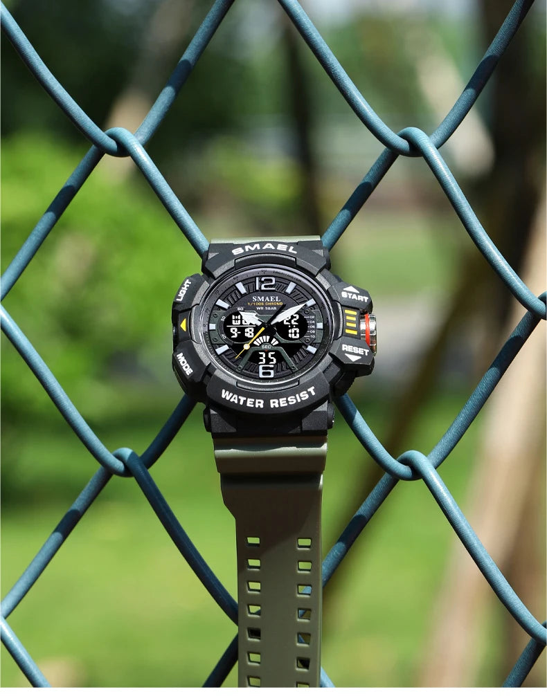 SMAEL Sport Watch for Men Waterproof Wristwatches Student Dual Display Digital Multi-function Stopwatch Clocks 8065 Male Watches