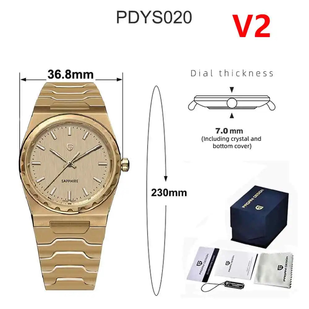 PAGANI DESIGN 2025 New Thin 7mm Fashion Men Quartz Watch V2 Stainless Steel Sapphire 10Bar Waterproof  C3 reloj hombre
