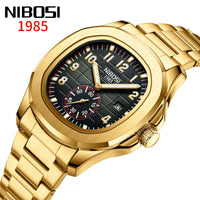 NIBOSI Brand Luxury Mens Watch Waterproof Luminous Digital Design Quartz Watch Casual Belt Date Watches For Men reloj hombre