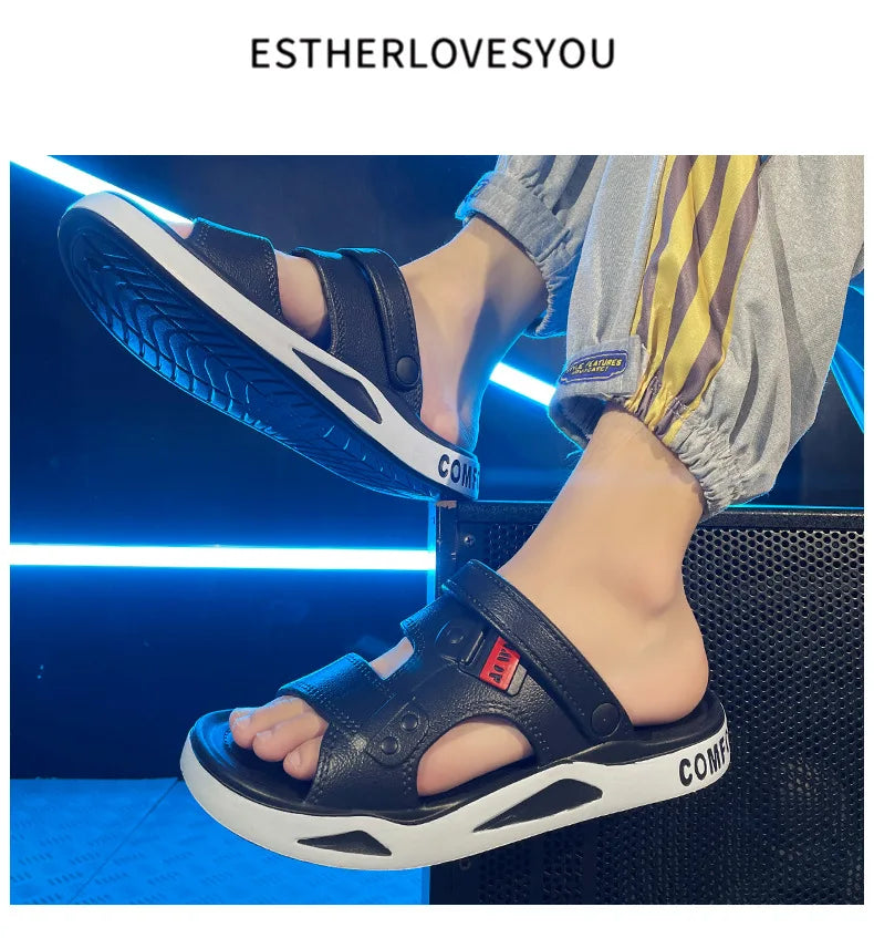 Summer Eva Sandals for Men Fashion Slippers Indoor Lightweight Soft Anti-slip Flats Men's Sandals Outdoor Beach Open-toe Sandals