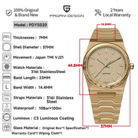 PAGANI DESIGN 2025 New Thin 7mm Fashion Men Quartz Watch V2 Stainless Steel Sapphire 10Bar Waterproof  C3 reloj hombre