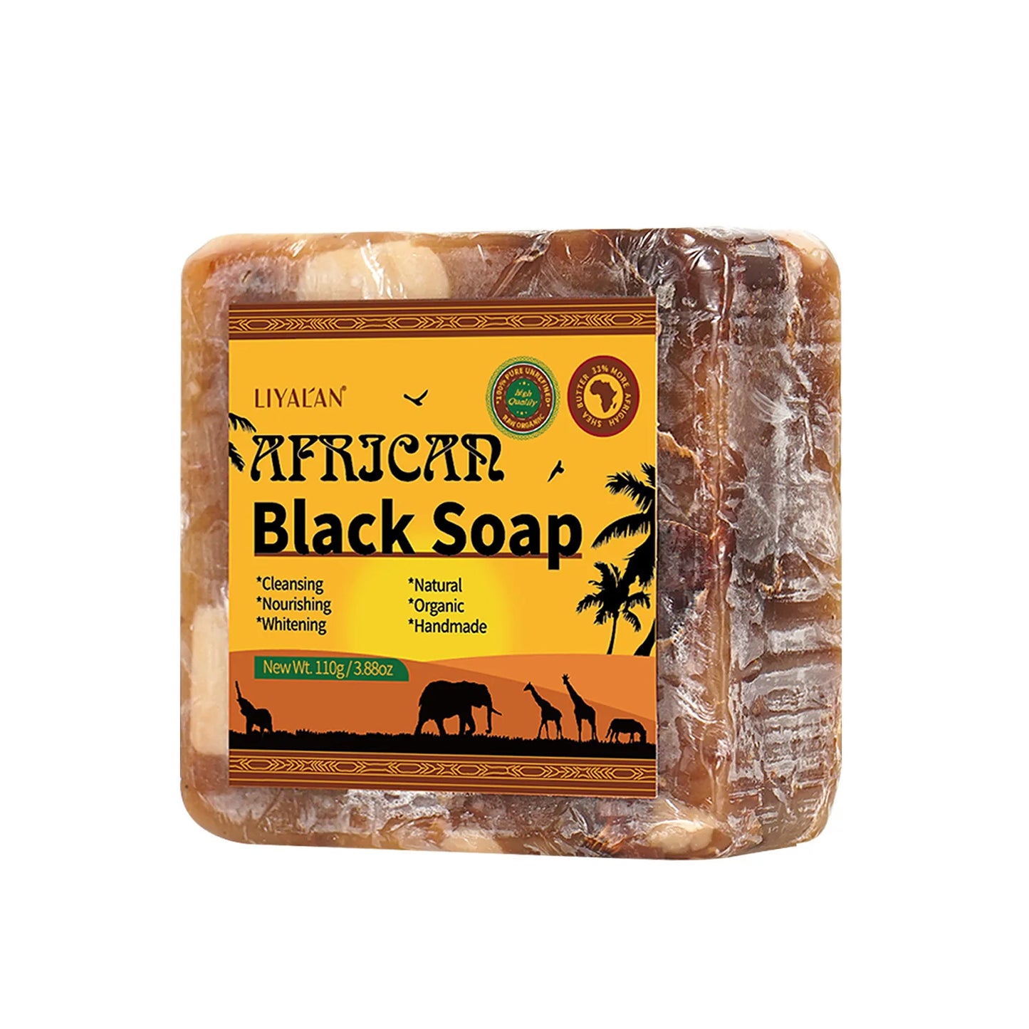African Black Soap Raw Black Body Cleaning Bath Soap Essential Oil Handmade Soap