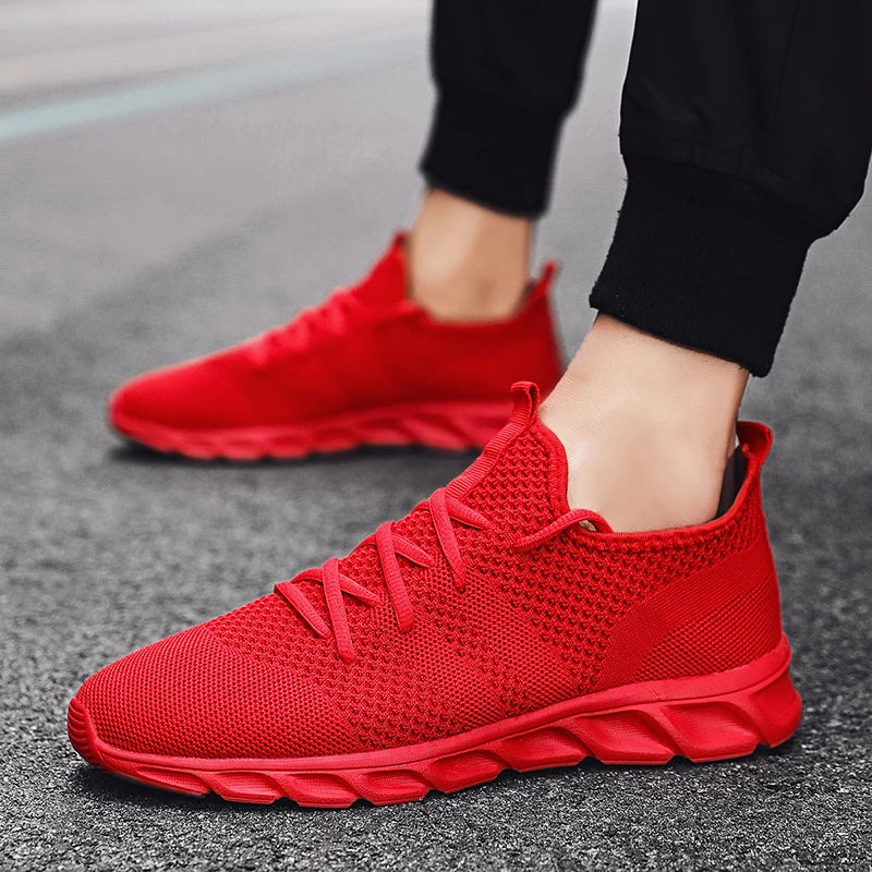 Mens Running Shoes Soft Soles Wear-resistant Breathable Sports Shoes Mesh Outdoor Fashion Big Size Tennis Shoes for Men