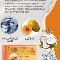 AILKE Skin Whitening Handmade Soap -Organic Papaya Soap For Black Spots, Clean Stains, Improves Dull Skin, Face & Body & Hands