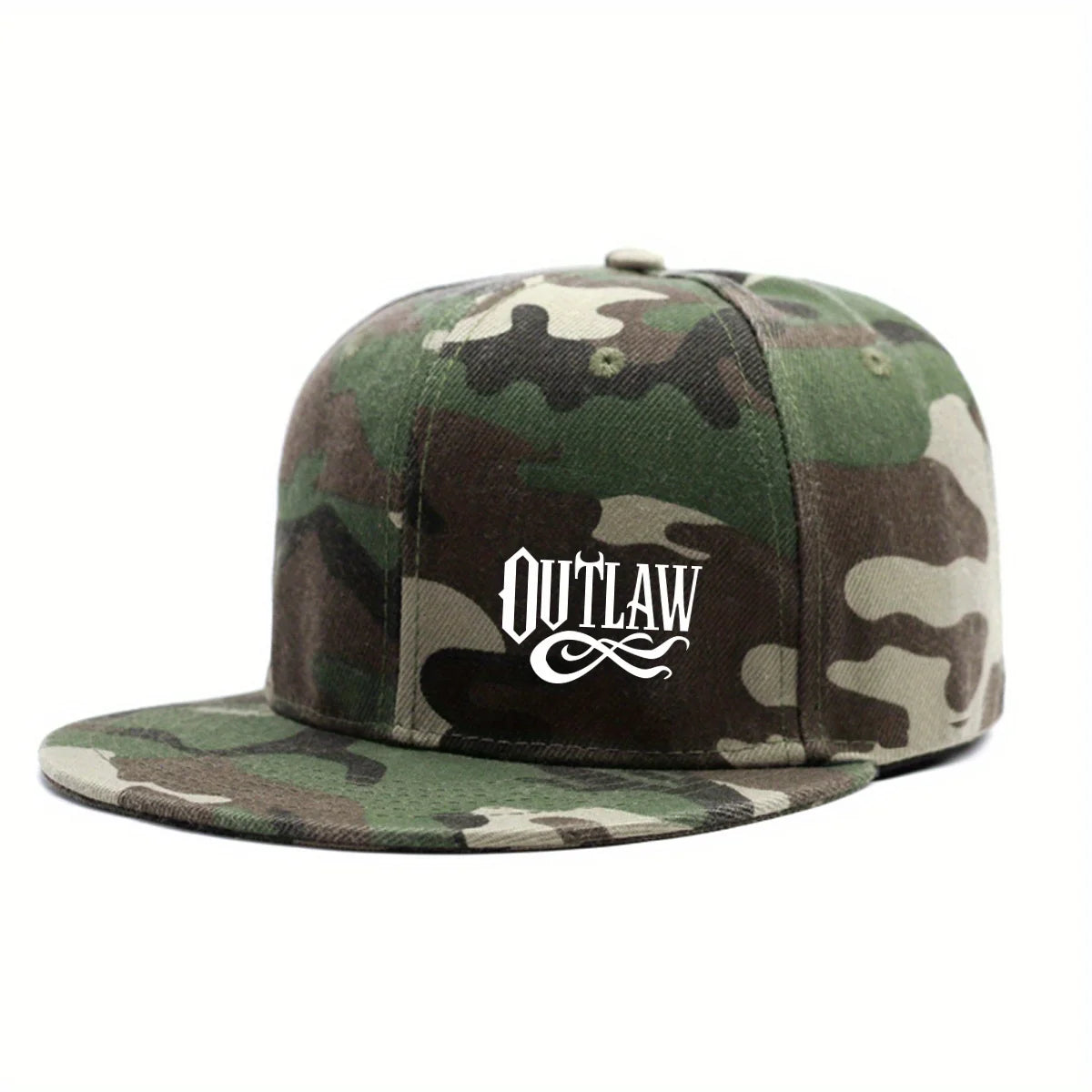 Unisex OUTLAW Printed Adjustable Baseball Cap  Men's and Women's Flat-brimmed Cap, Urban Street Style, Outdoor Activity Cap