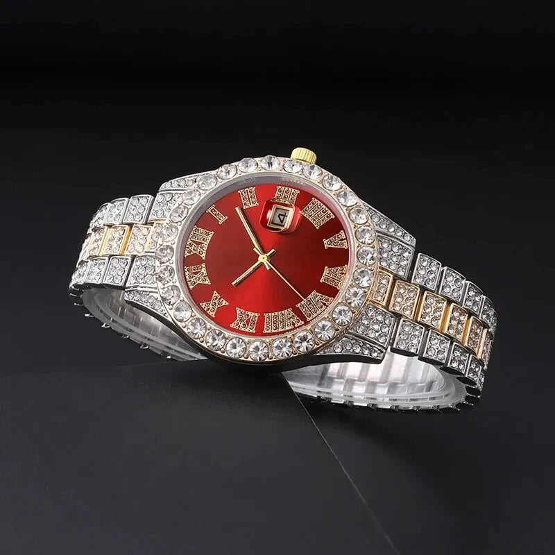 Fashion Diamond Men Women Watches Gold Watch Ladies Wrist Watch Luxury Rhinestone Unisex Bracelet Watches Female Clock Relogio