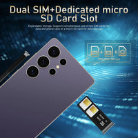 Global Vision S24 Ultra Smartphone 5G Android 5800mAH 8GB RAM 512G ROM 6.8Inch 1920x1080HD 24+48MP MTK10 4G Network Mobile Phone