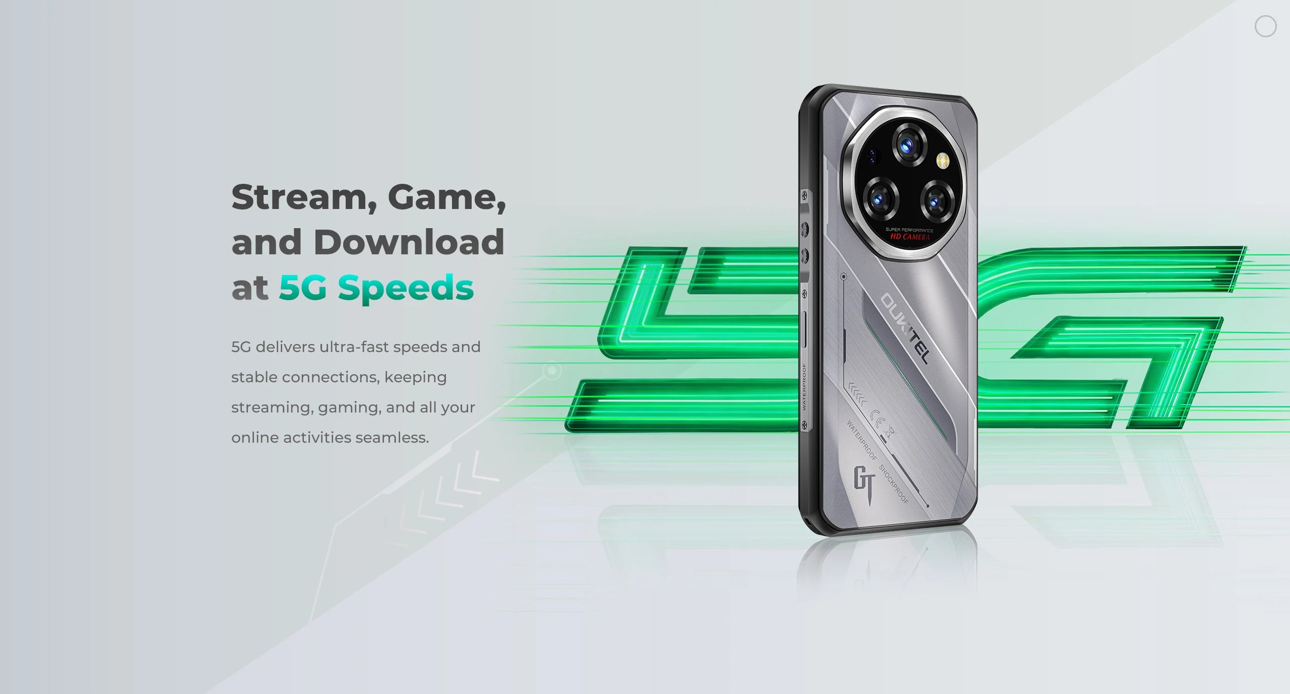 Oukitel WP62 5G Rugged Smartphone 48GB(16+32) +512GB, 6.6" FHD+ 108MP Camera Mobile Phone, 11000mAh 33W, Android 15 Cellphone