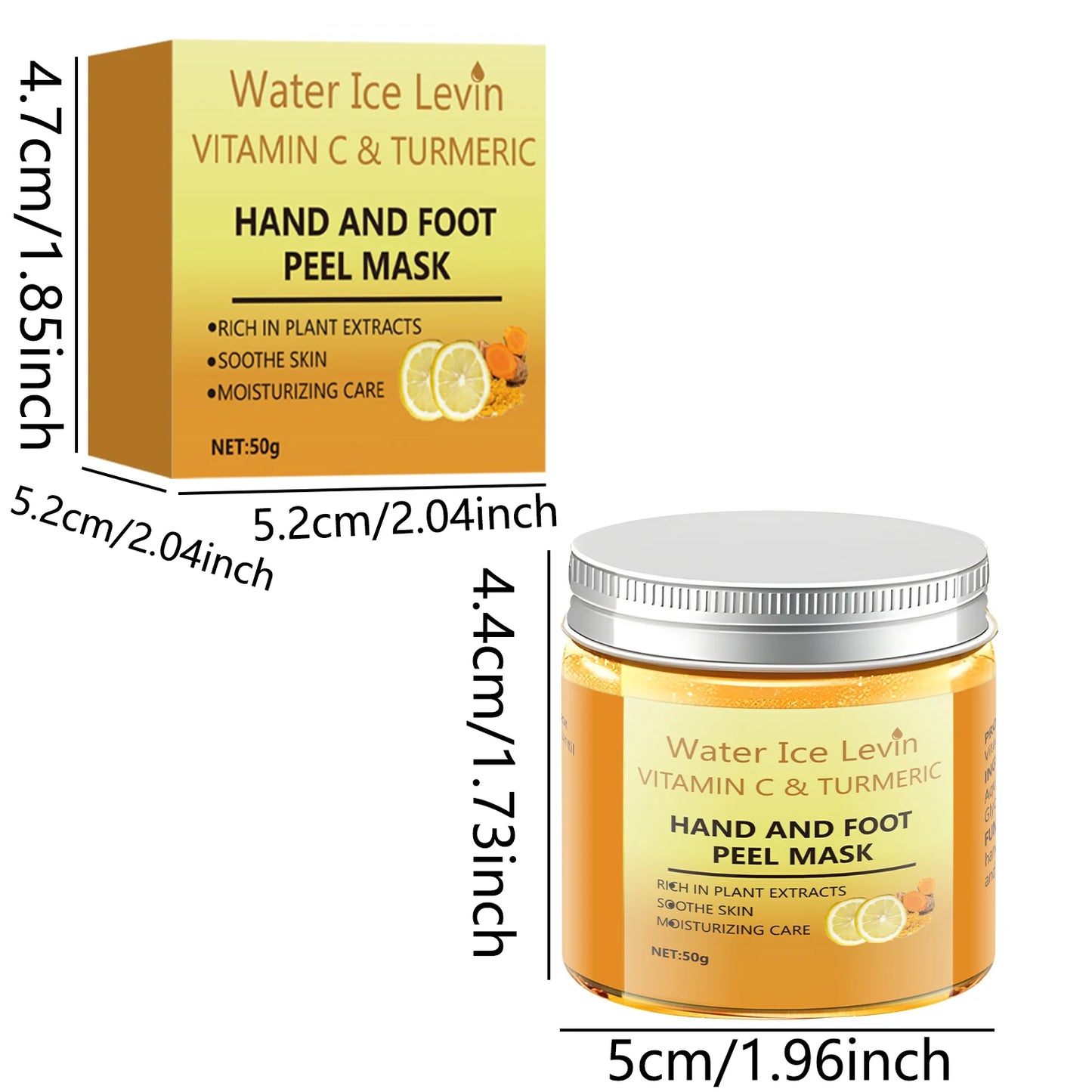 50g Turmeric Vitamin C Hand and Foot Mask, Plant Care, Moisturizing and Moisturizing, Instant Wash, Smooth Repair, Light Skin Nutrition, One Step Fresh Skin